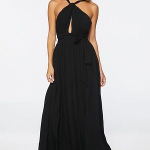 Belted cutout maxi dress